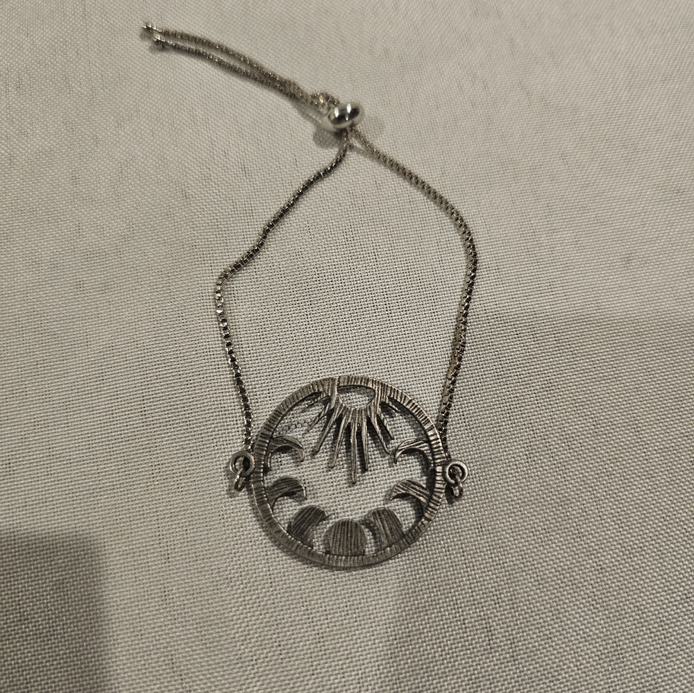 Sun & moon phases silver bracelet